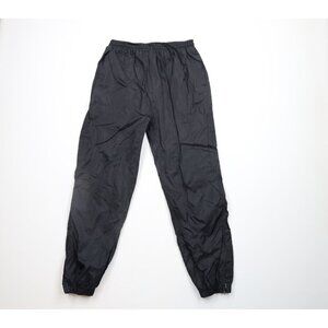 Vtg 90s Esprit Mens Medium Blank Lined Cuffed Windbreaker Joggers Pants Black